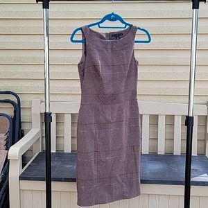 Brown Plaid Printed Pencil Dress Size 4